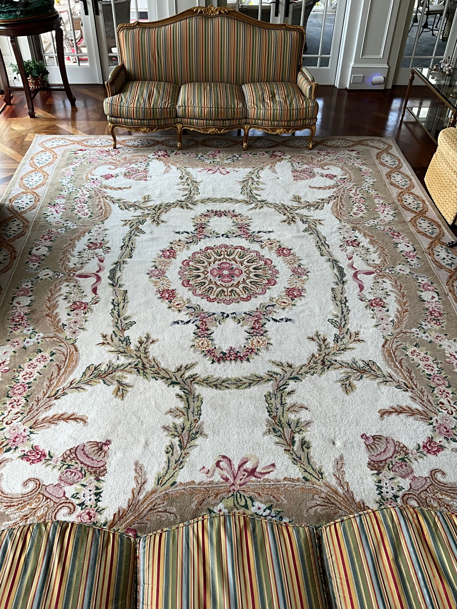 Vintage SAVONNERIE European Handwoven Floral Rug (1 of 4)