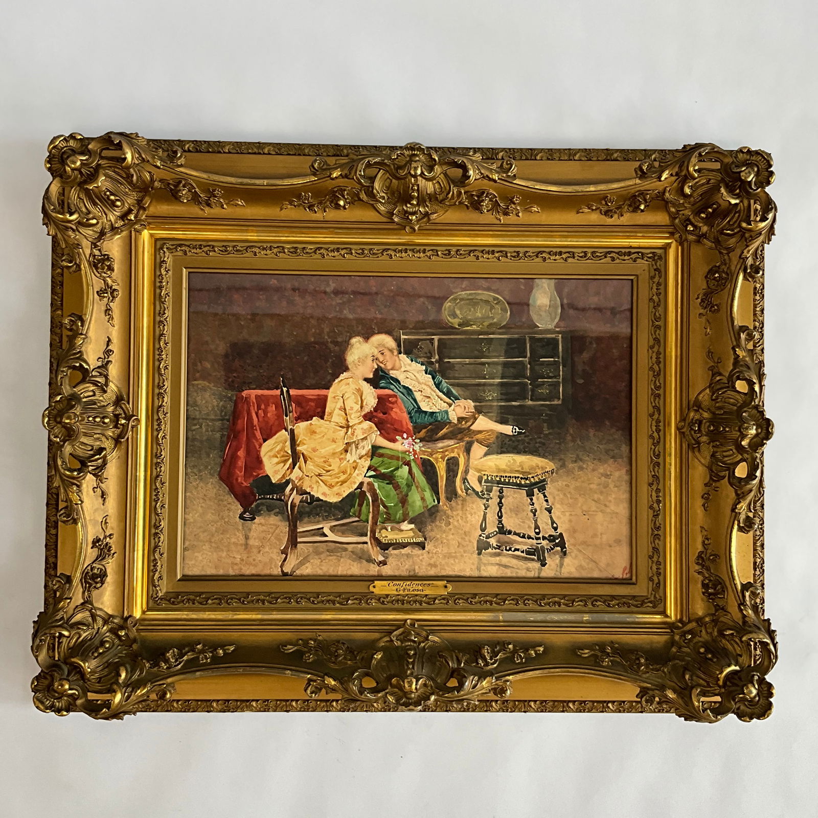 Original Portrait Watercolor by Giovani Battista Filosa  (1850-1935) (1 of 3)