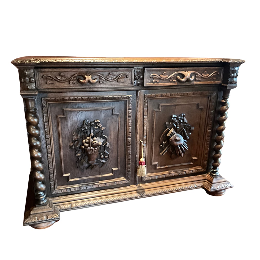 Antique Handcarved 19th Century French Carved Oak Server (1 of 7)