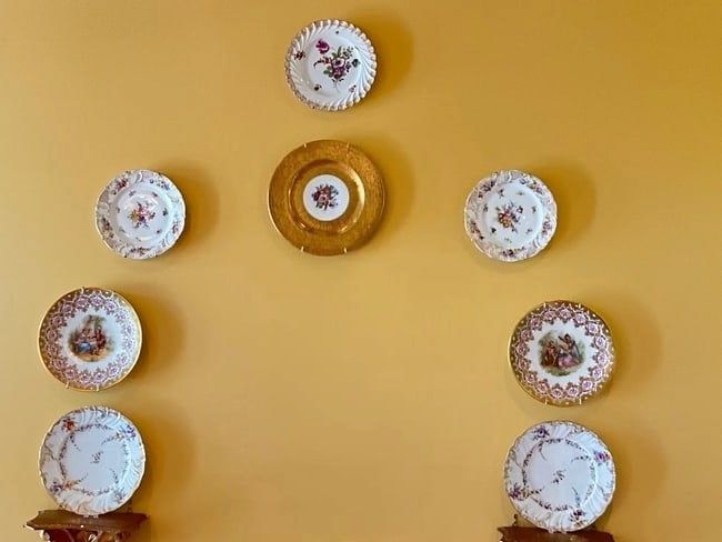 Set of Eight Decorative Porcelain Dresden Wall Plates (1 of 6)