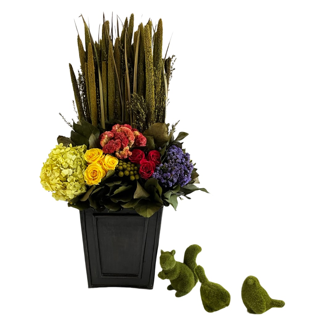 Artificial Dried Arrangement With Moss Animals by Bougainvillea (1 of 4)