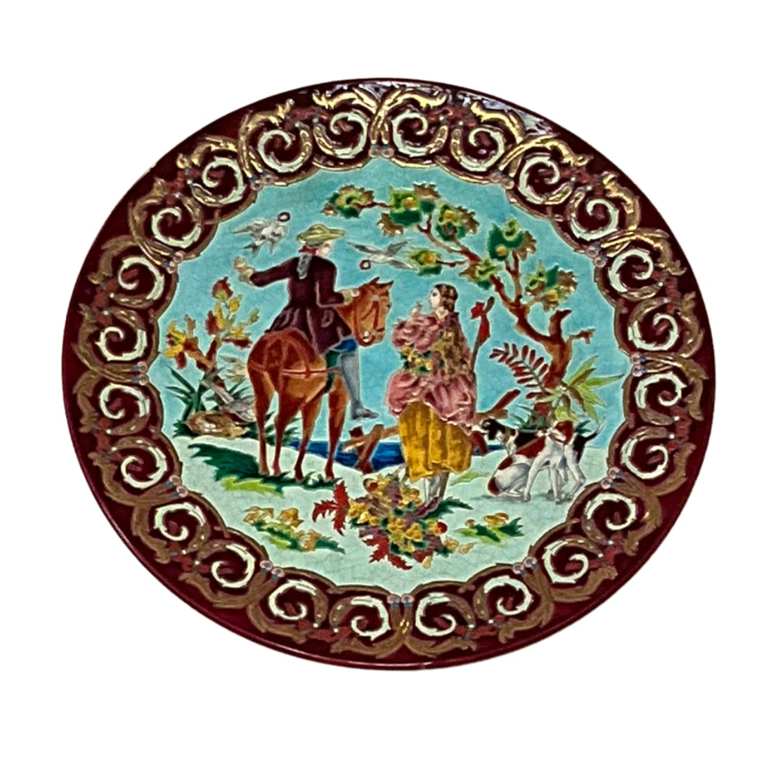 French Faience Polychrome Longwy Signed & Numbered Charger by Gabet (1 of 3)