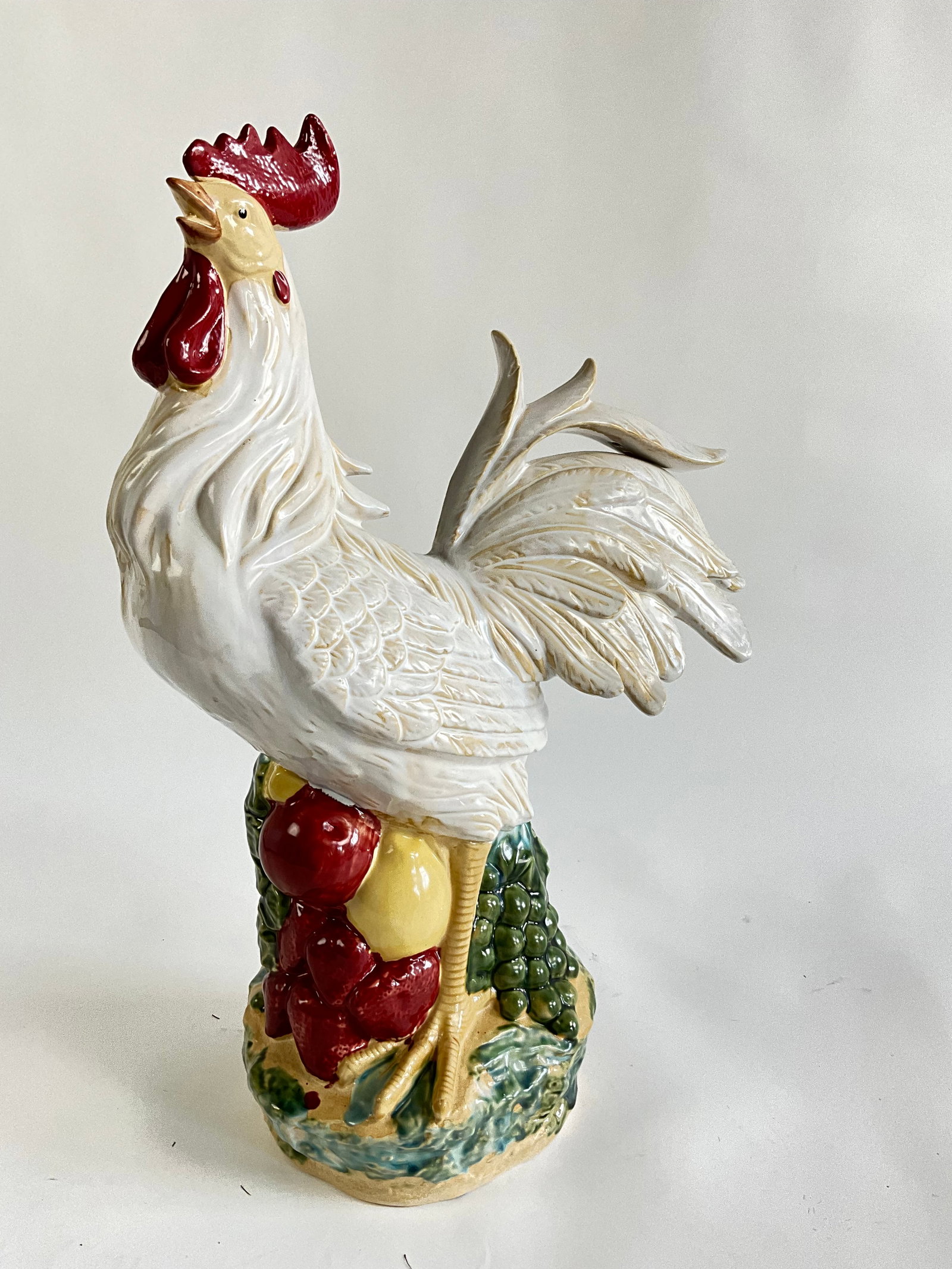 Ceramic White Rooster Statue Decor (1 of 3)