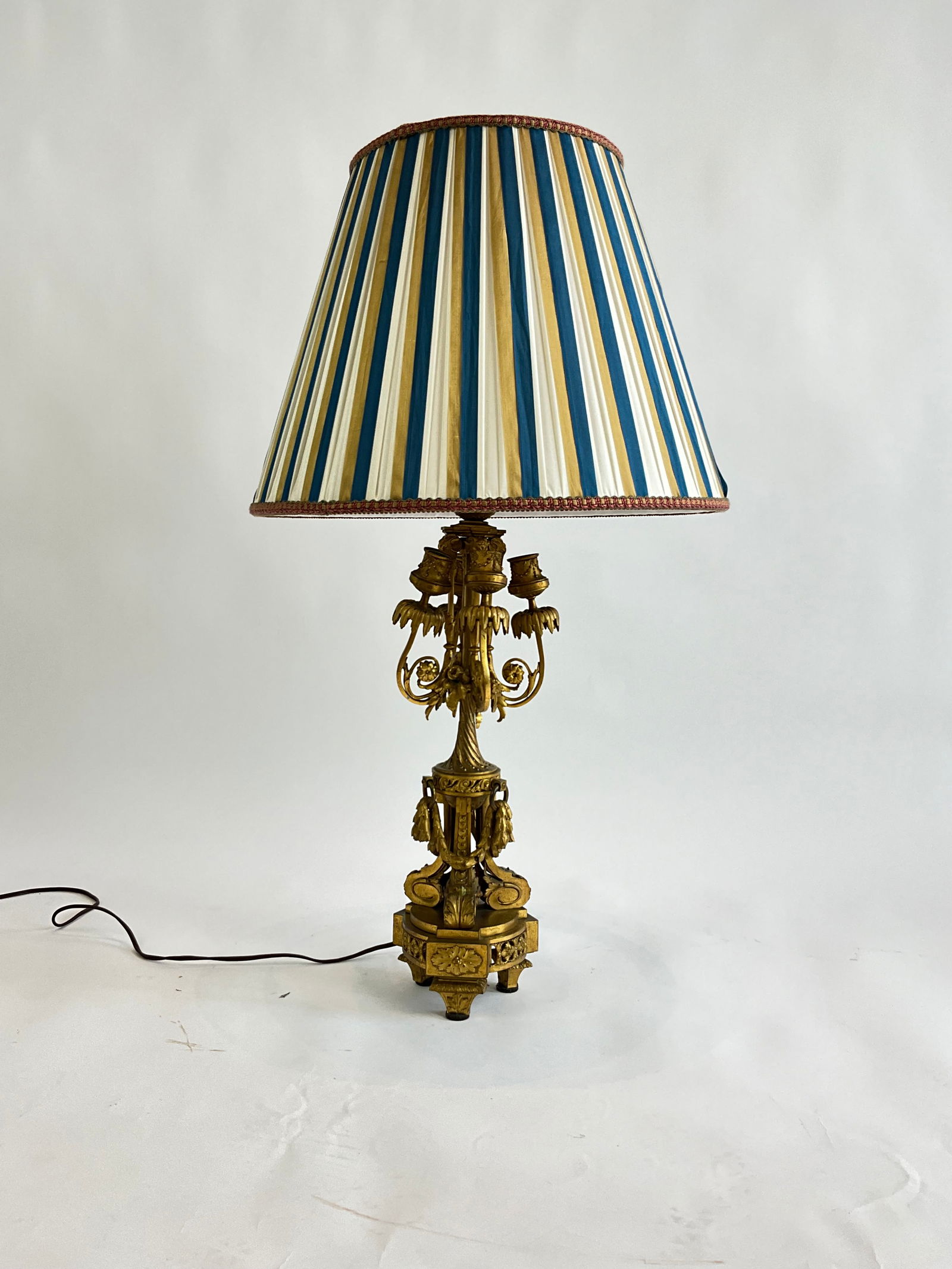 Antique Gilt Bronze Candelabra Lamp (1 of 4)
