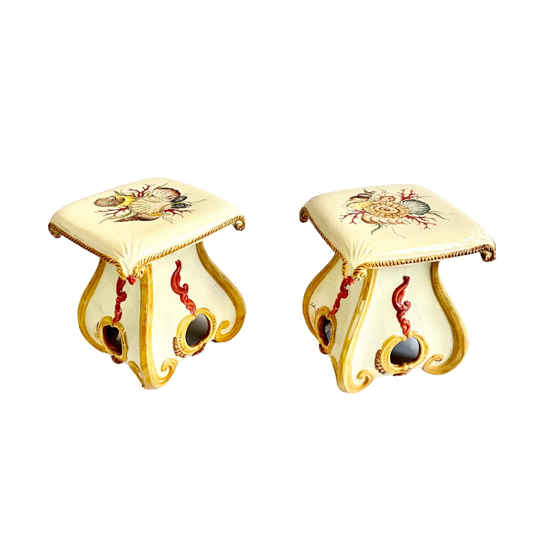 Pair of Handpainted Garden Stools by Ceccarelli (1 of 5)
