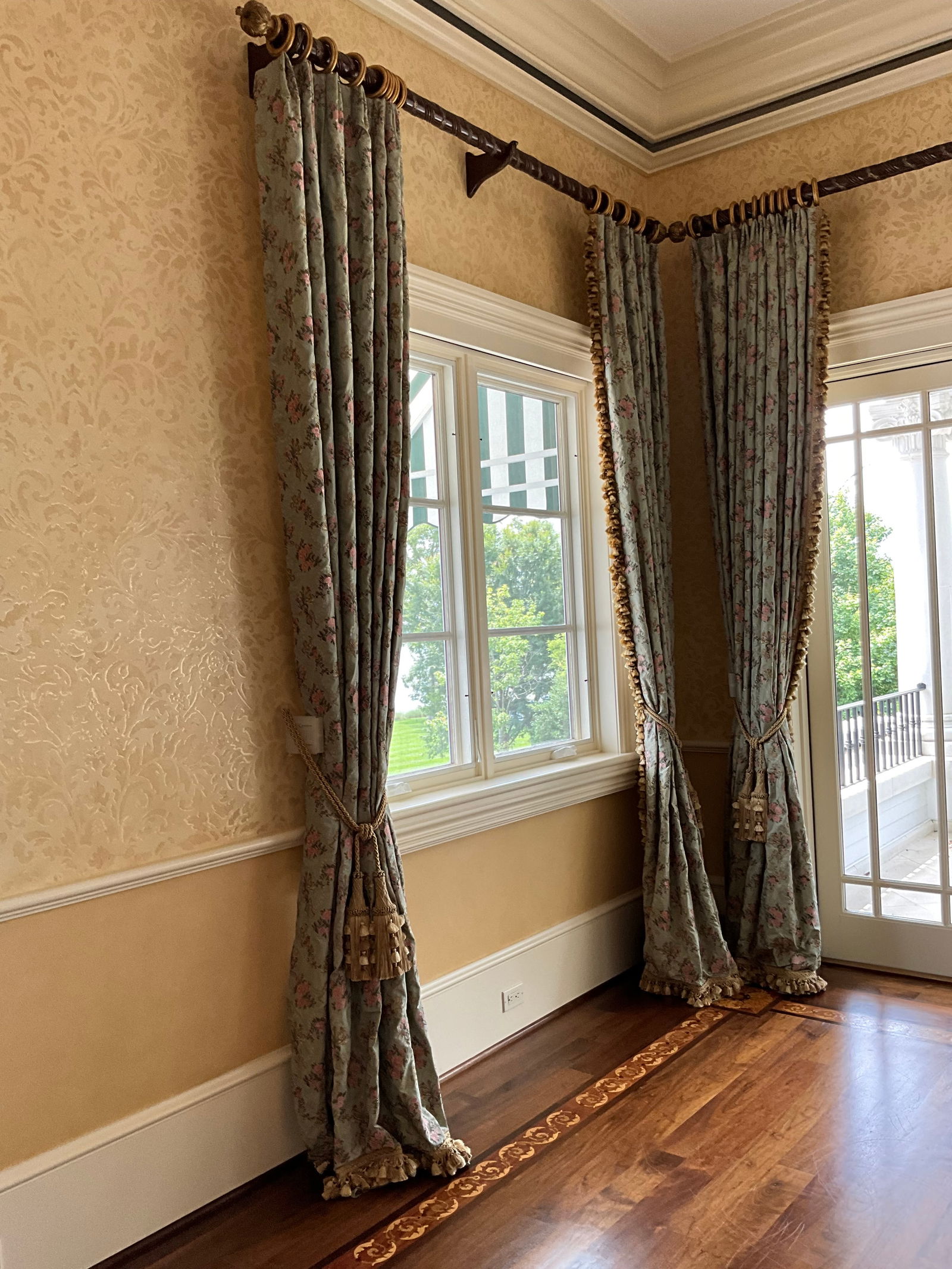 Pair of Custom Floral Embossed Rose Window Treatments (1 of 5)