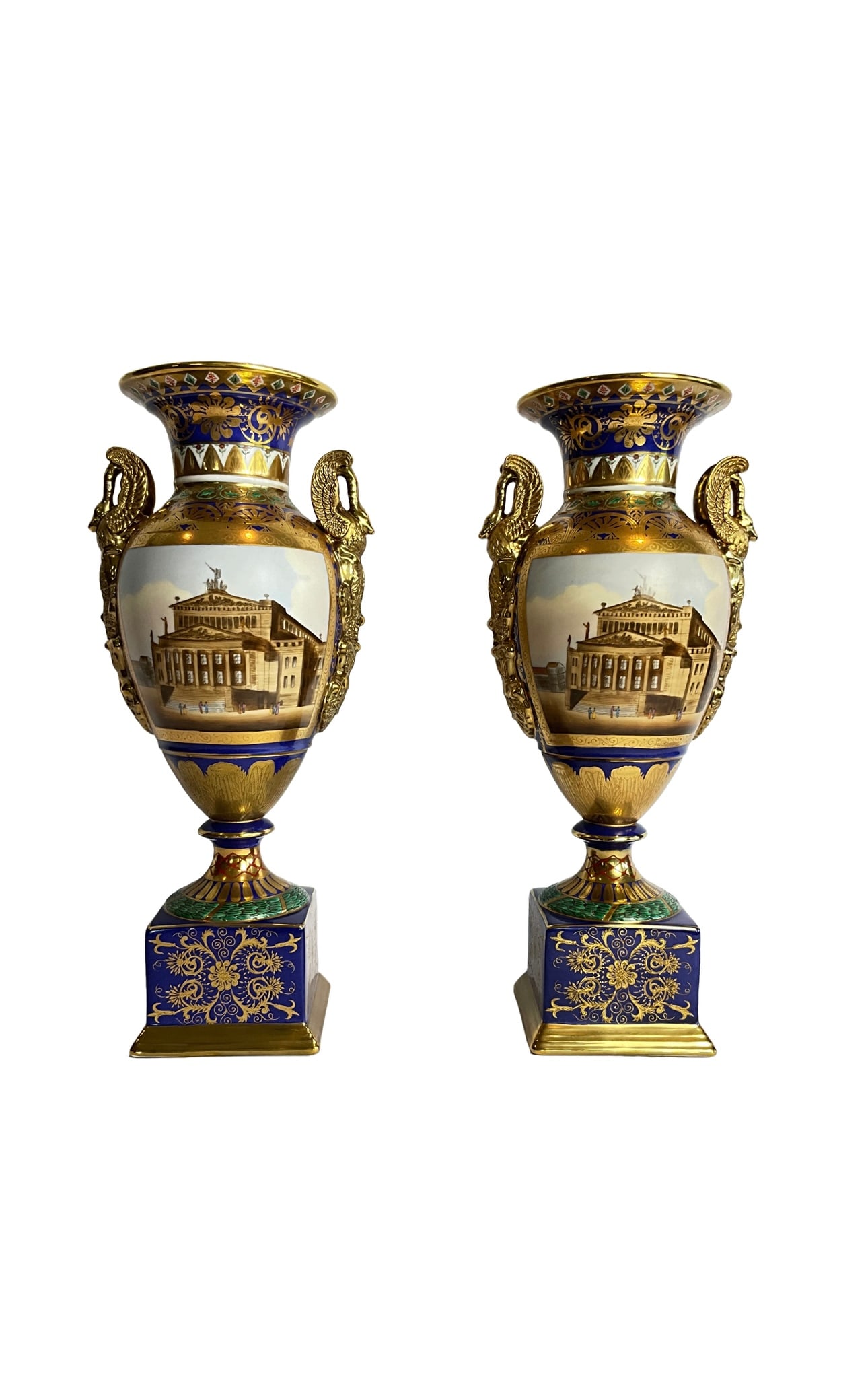 Pair of Elegant Sèvres French Porcelain Urn Vases (1 of 6)