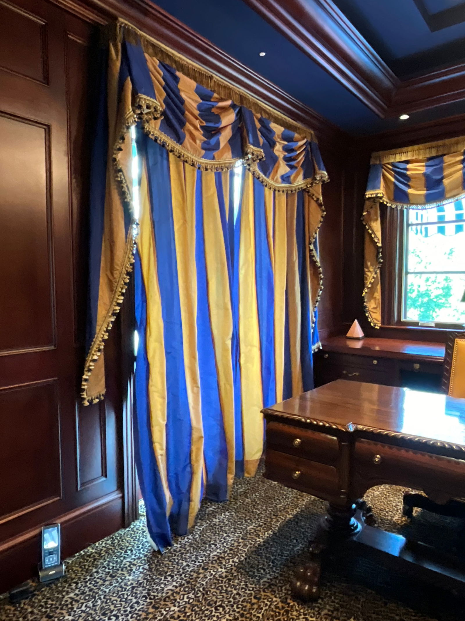 Custom made Blue and Gold Valance (1 of 2)