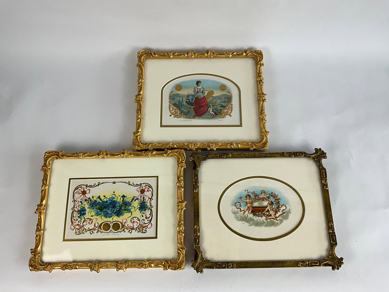 Set of 3 Original Antique Label Art Lithographs by L.E. Newman (1 of 5)