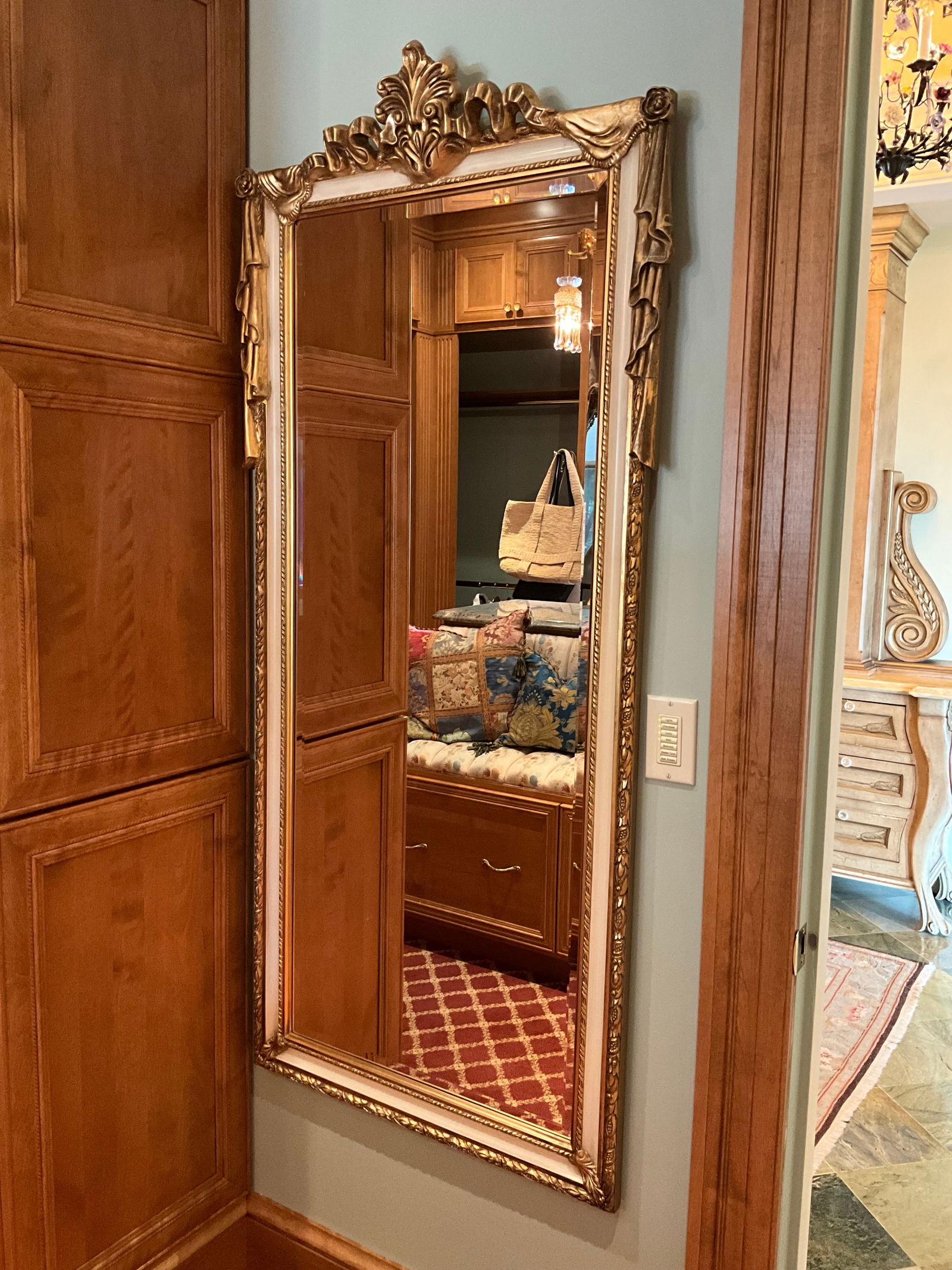 Regency Style Gold Bassett Wall Dressing Mirror (1 of 4)