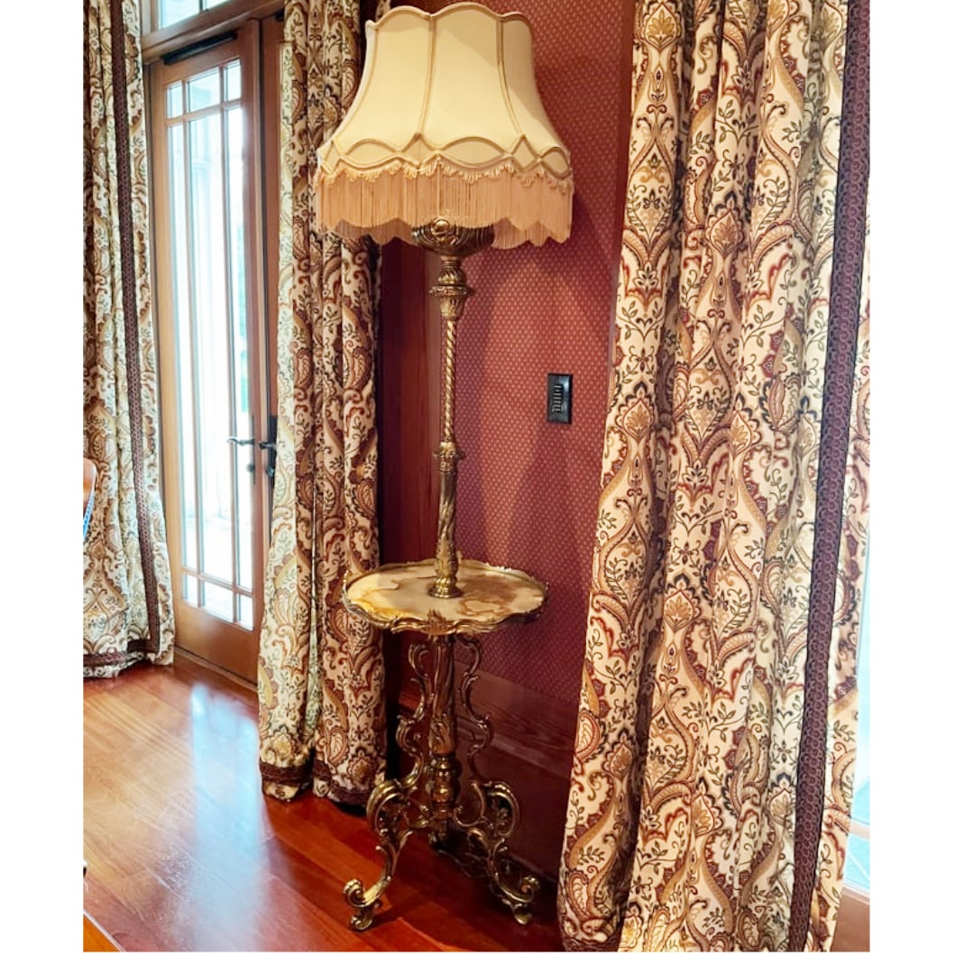 Antique Gilt Bronze & Marble Victorian Hink's & Sons Parlor Floor Lamp (1 of 5)