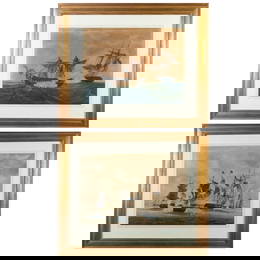 A Pair of Early 19th Century Watercolors of American Naval Battles