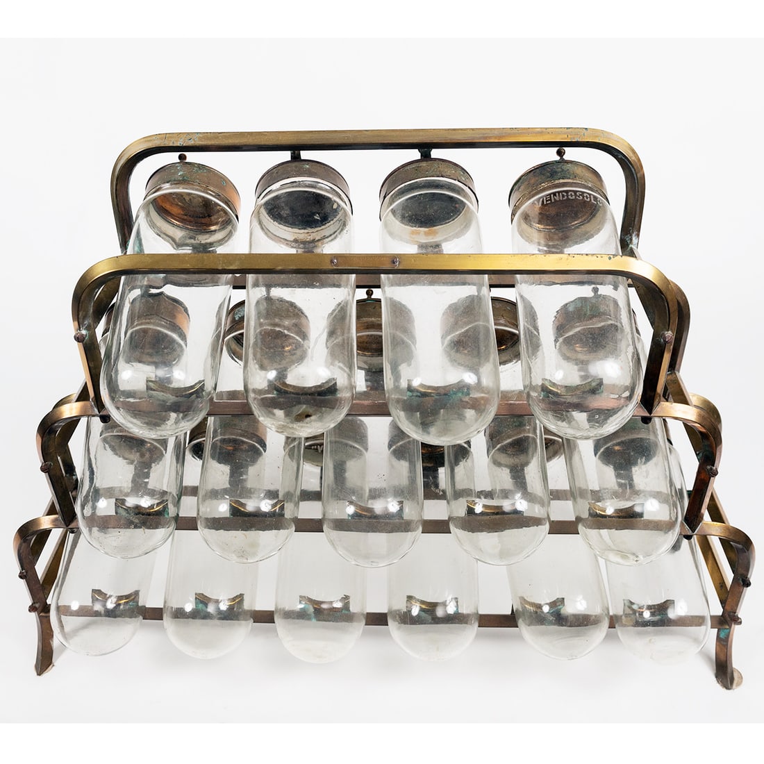 Set of 15 Vintage Glass Vendo Solo Candy Jars with Brass Stand (1 of 10)