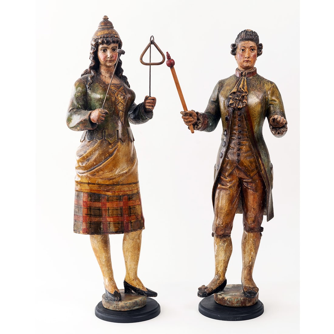 Pair of European Band Organ Carved Wood Figures (1 of 8)