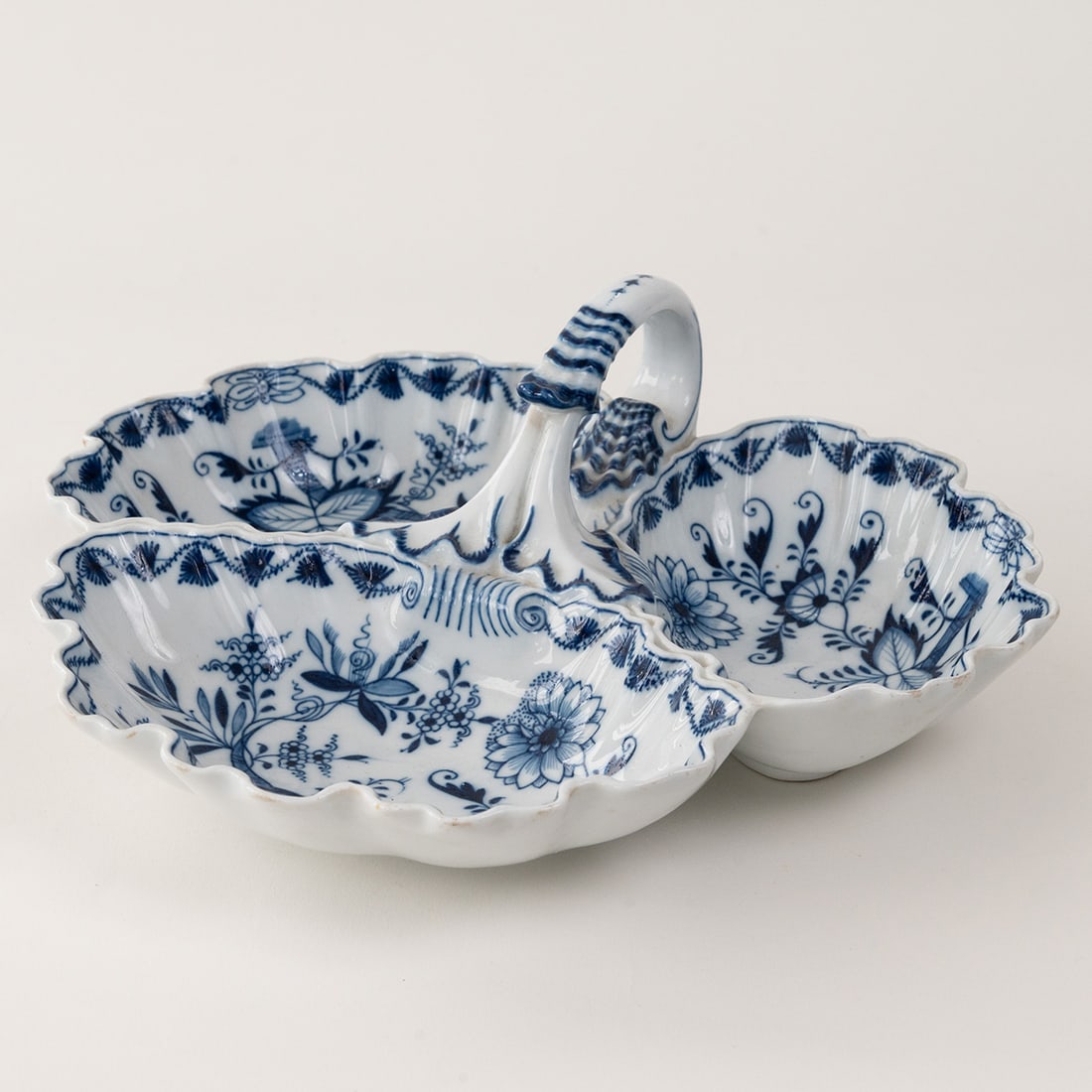 Antique Meissen Three Lobed Handled Serving Dish (1 of 3)