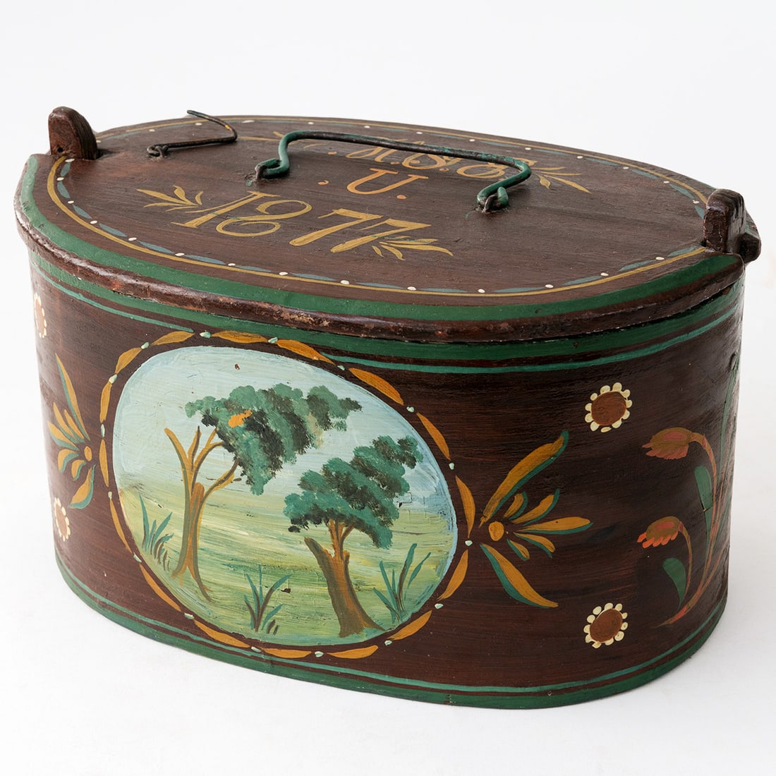 Early Rosemaling Decorated Norwegian Tine Box (1 of 5)