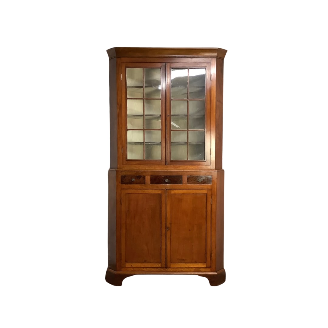 19th Century American Antique Federal Walnut Corner Cabinet (1 of 13)
