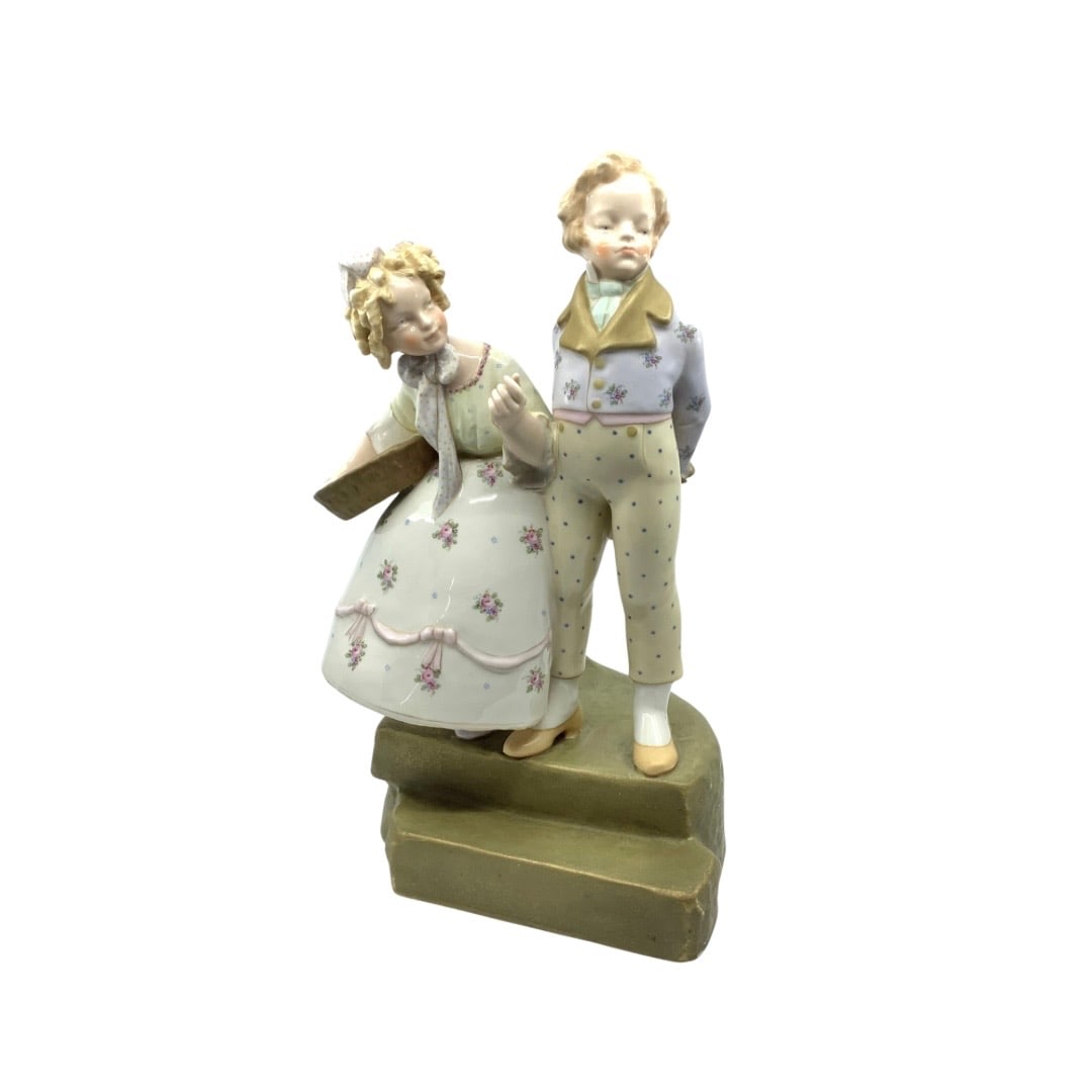 Antique Turn Teplitz Amphora Porcelain Figural Spilll Vase (1 of 5)