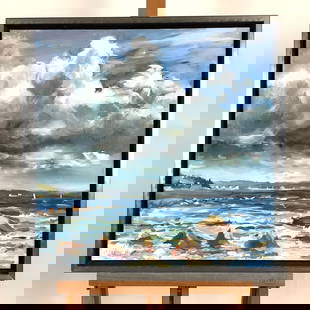 Original Oil on Canvas Painting "Bright Weather" by Raoul Middleman: Born in Baltimore, Maryland, Raoul Middleman is a figure, portrait, and landscape painter whose work combines, realism, abstraction, and surrealism. He also teaches art classes.Middleman earned a B.A.