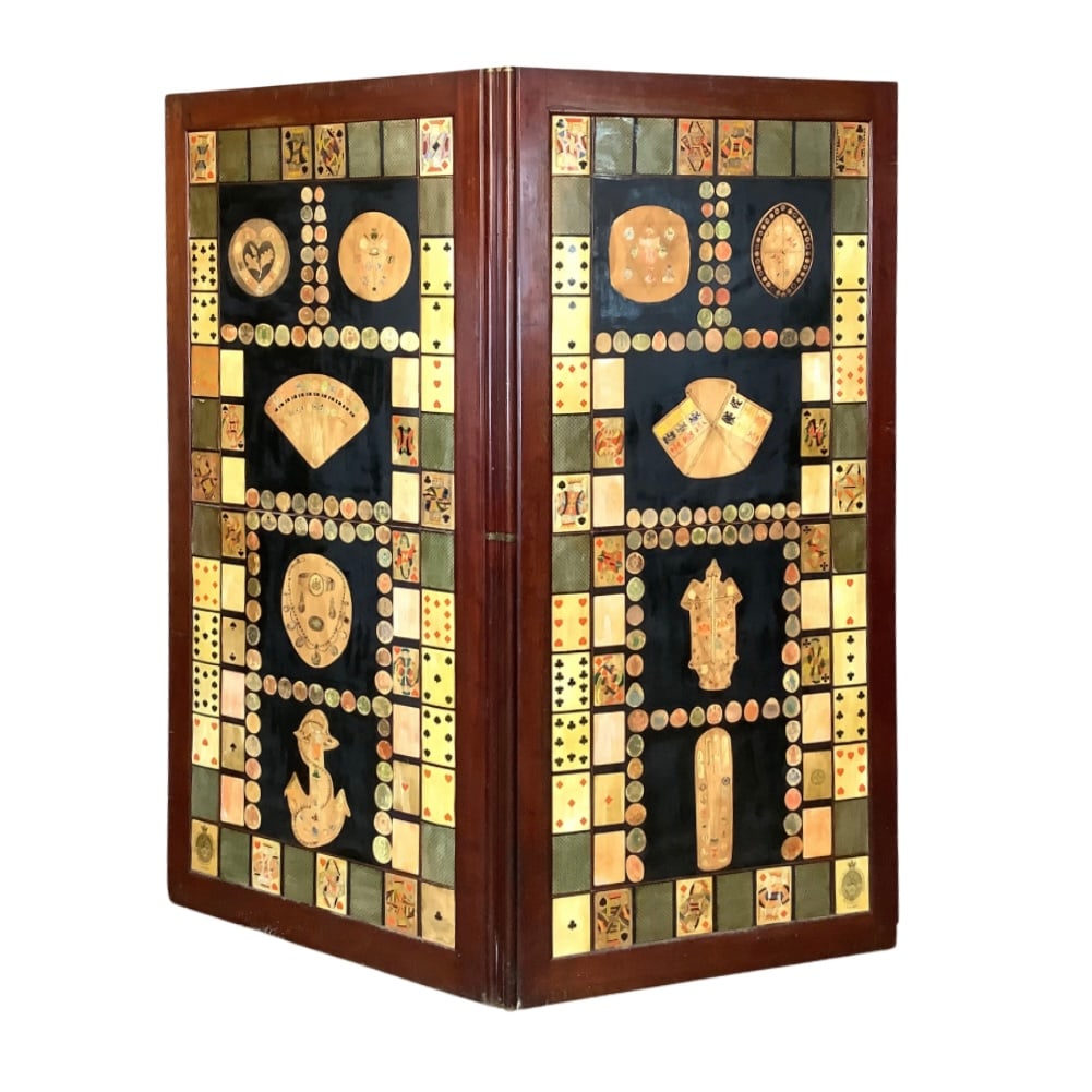 English Crests and Monogram Mahogany Room Divider/Screen (1 of 9)