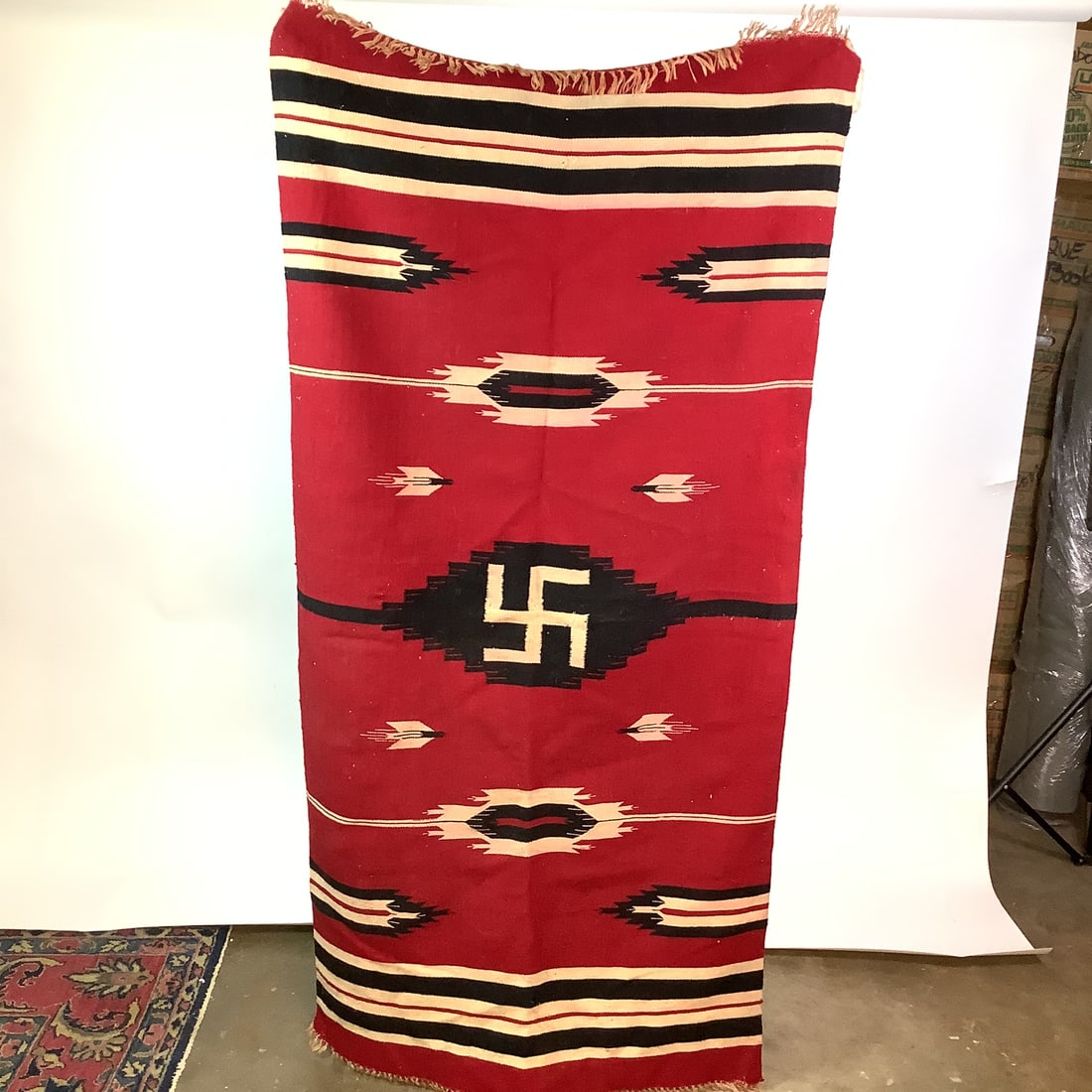 Vintage Chimayo Navajo Reed Weaving Blanket (1 of 5)