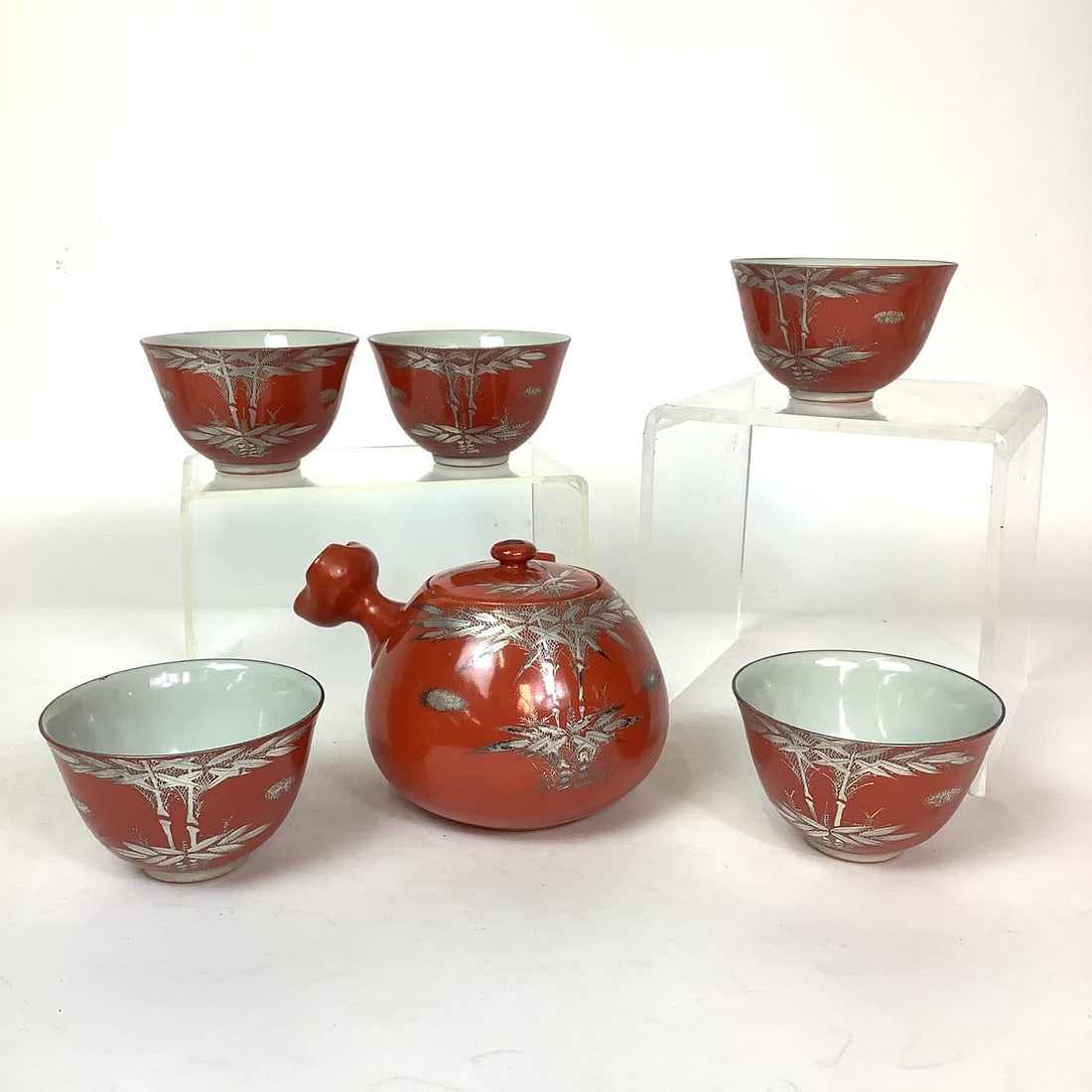 Japanese Kyosu Tea Set With Sterling Silver Overlay (1 of 4)
