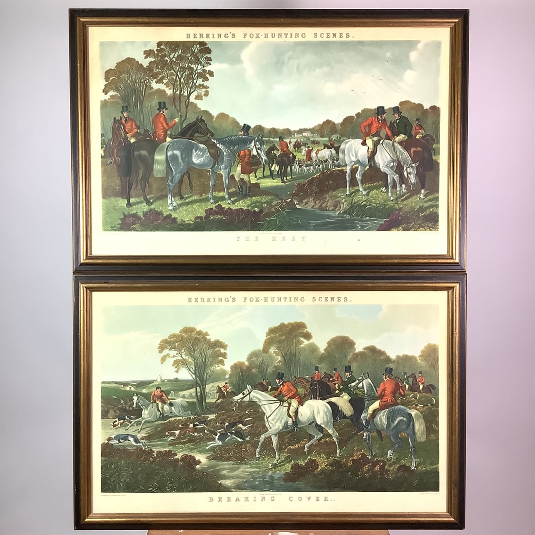 "Breaking Cover" & "The Meet" By John Fredrick Herring Sr.: Both are lithographs. Each measure: 23.75" high x 36" wide