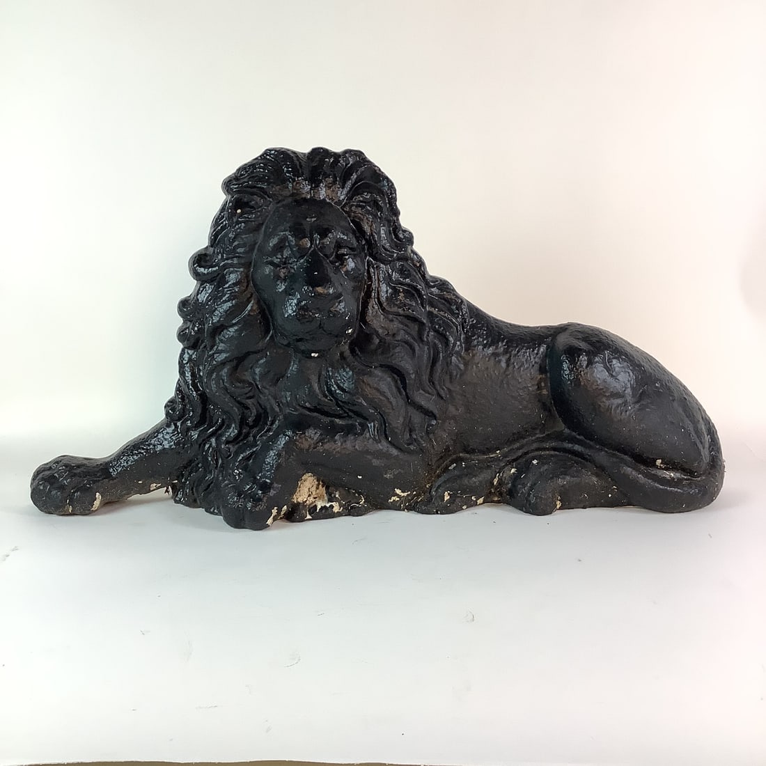 Antique Cast Iron Black Painted Lion (1 of 4)
