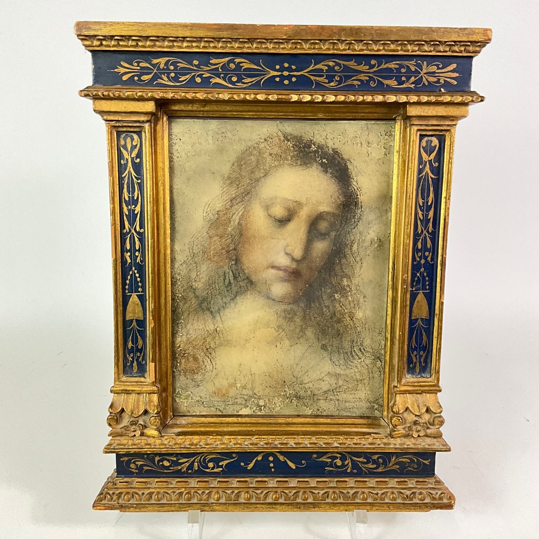Antique Study of Christ in Decorative Frame (1 of 1)