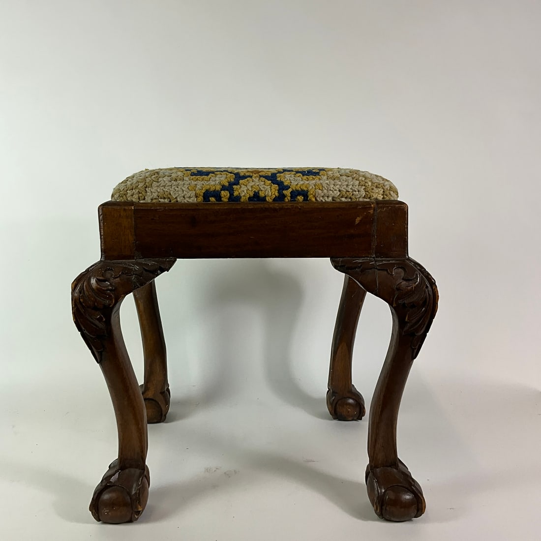 19th Century Chippendate Needlepoint Stool (1 of 3)
