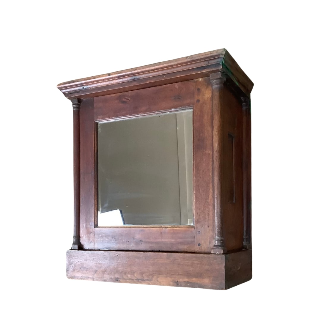 Antique Mahogany Beveled Mirror Front Clock Case (1 of 9)