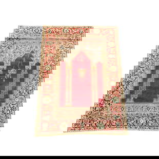 Cir 1930 Sivas Oriental Rug: Rug Size: 6' x 4.3' Country of Origin: Turkey. Weave style: knotted. Knot style:Ghiordes. Warp material: Art Silk. Weft material: Art Silk. Pile material: Art silk. Selvage material: Art silk. Ends: O