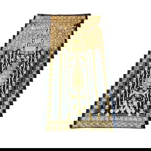 Circa 1930 Indian Raised Embroidery Tapestry: Rug Size: 7.8' x 3.1' Country of Origin: India. Weave style: Tapestry. Warp material: wool. Weft material: wool. Pile material: Syntactic Fiber. Ends: Original. Dyes: natural. Design is geometric stri