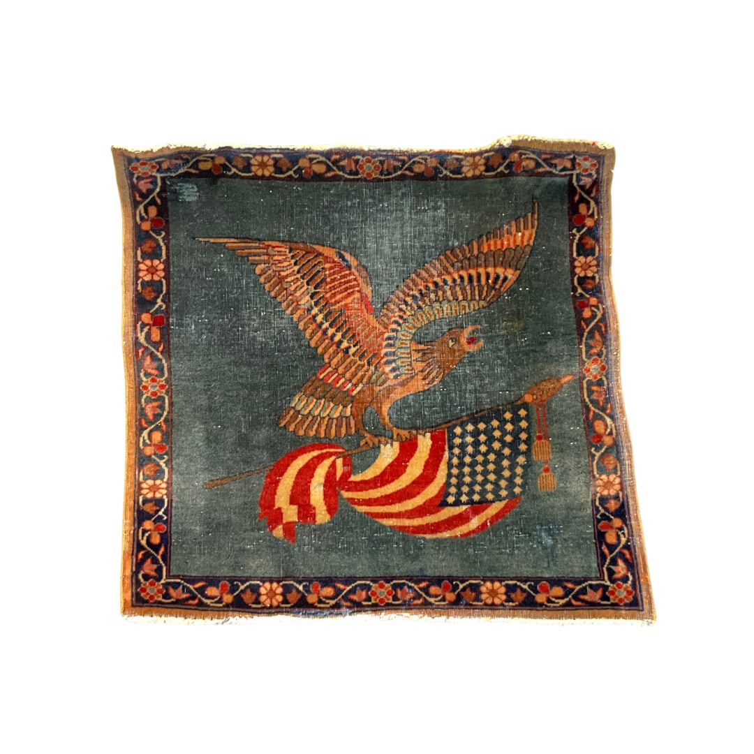 Circa 1930 Keshan Oriental Rug Mat (1 of 4)