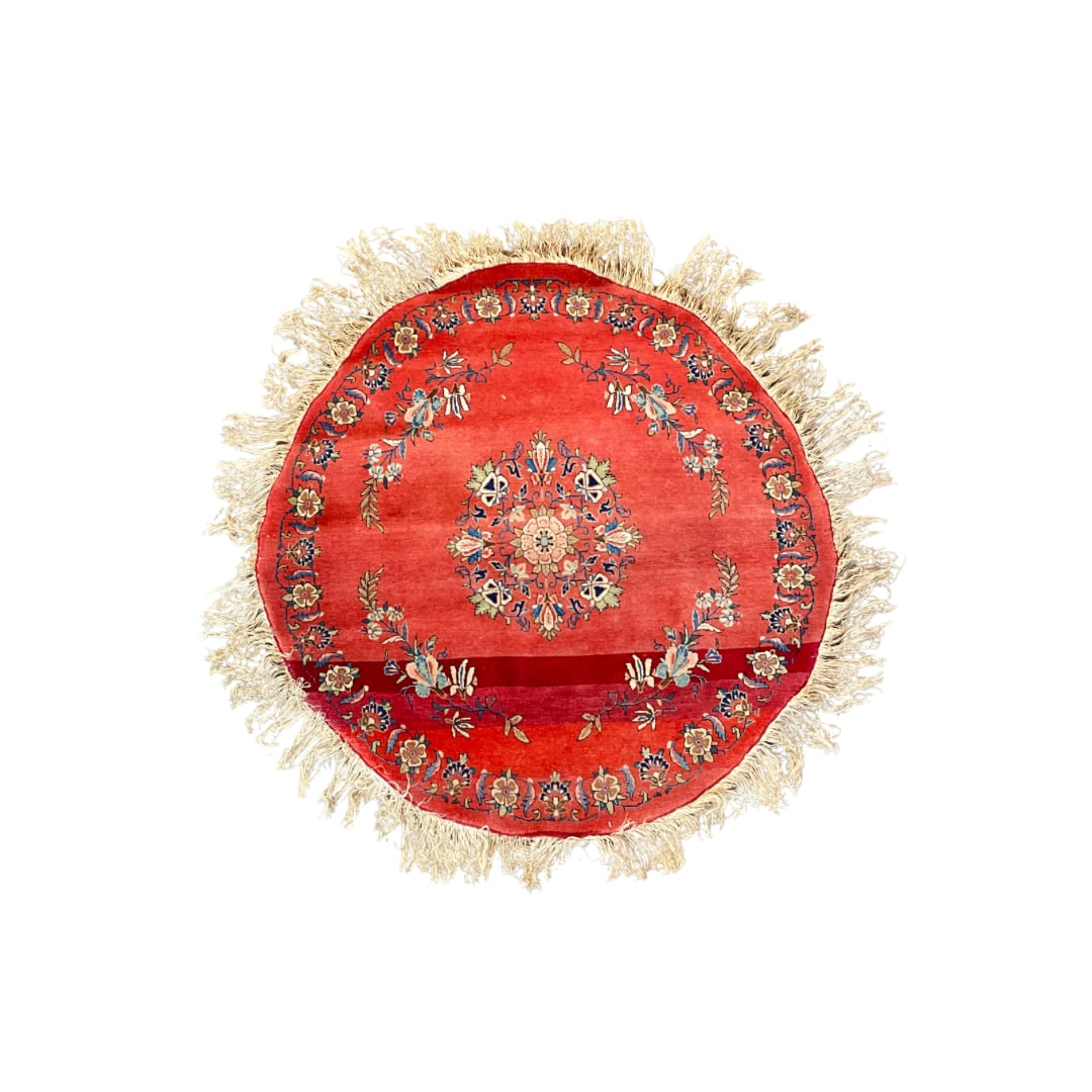 Circa 1950 Kirman Round Oriental Rug (1 of 3)