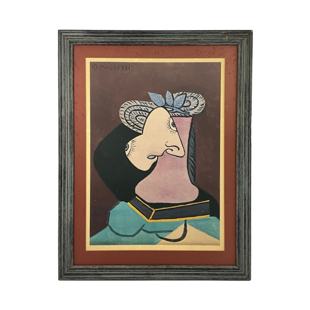 "Le Chapeau de Paille au Feuillage Bleu" Pablo Picasso Numbered Lithograph Print (1 of 3)