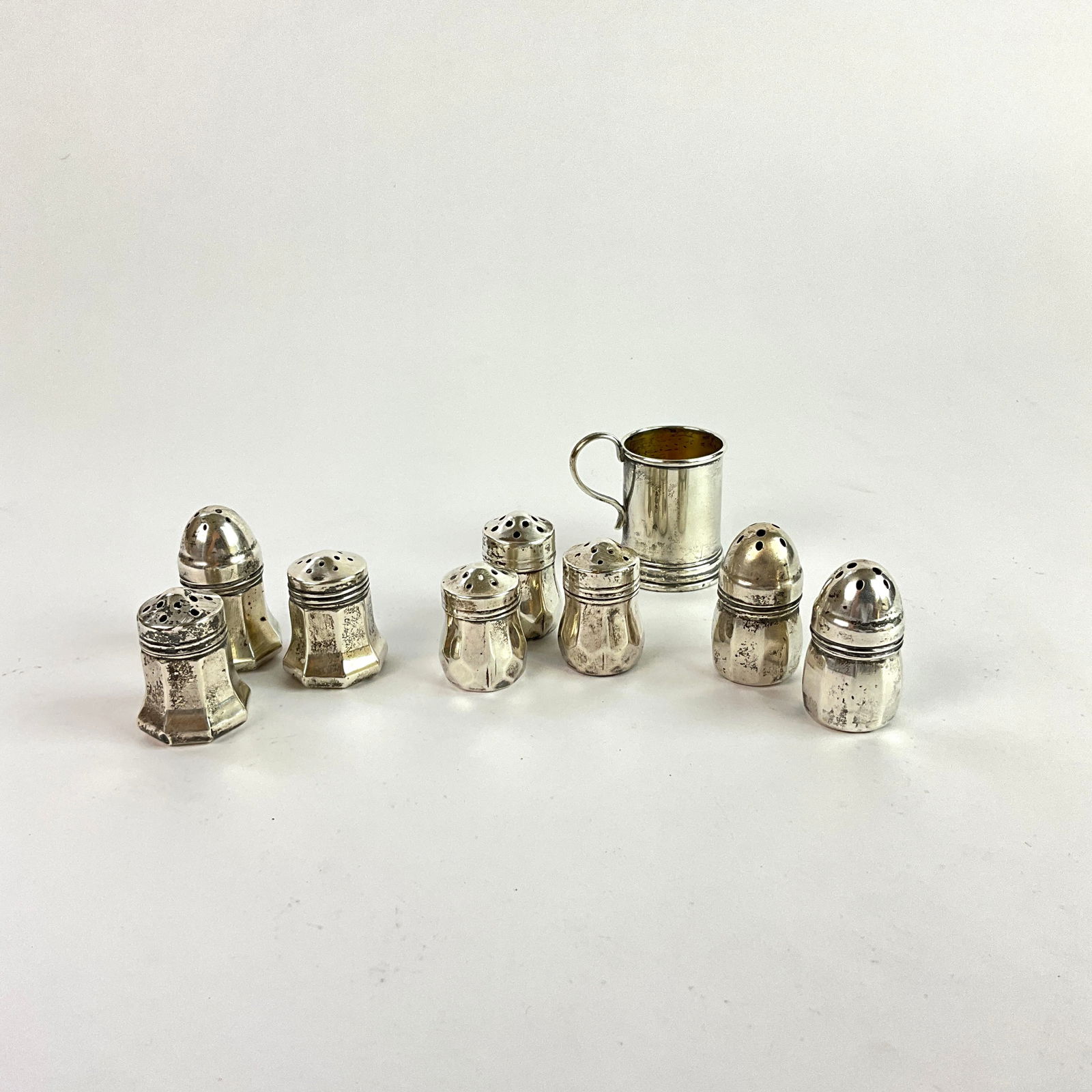 Sterling Silver Small Salt & Pepper Shakers With Minature Stein (1 of 4)