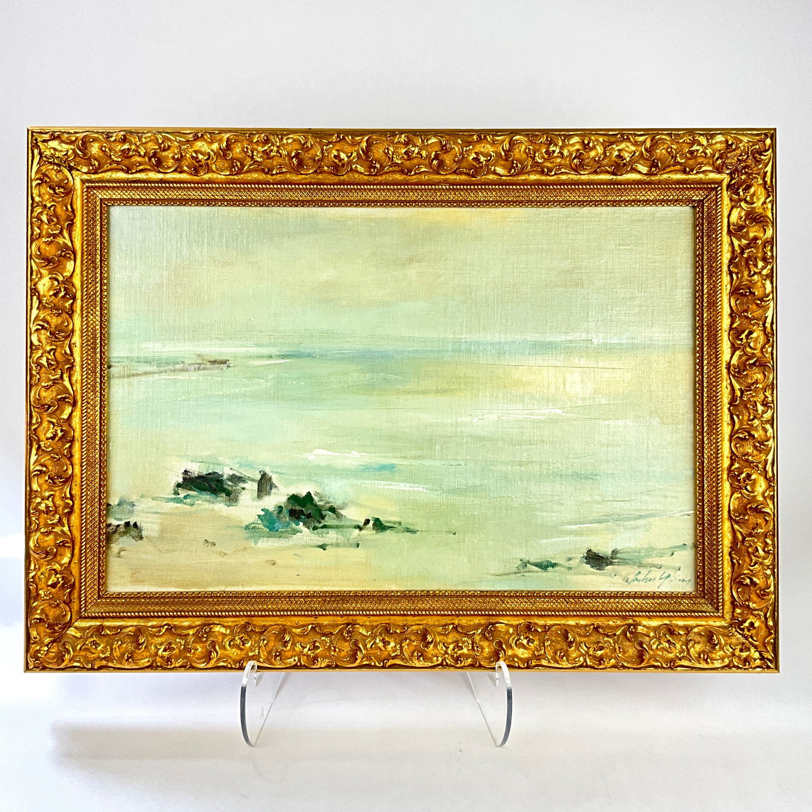 Original Oil On Board Signed John Young Impressions Of Seascape (1 of 4)
