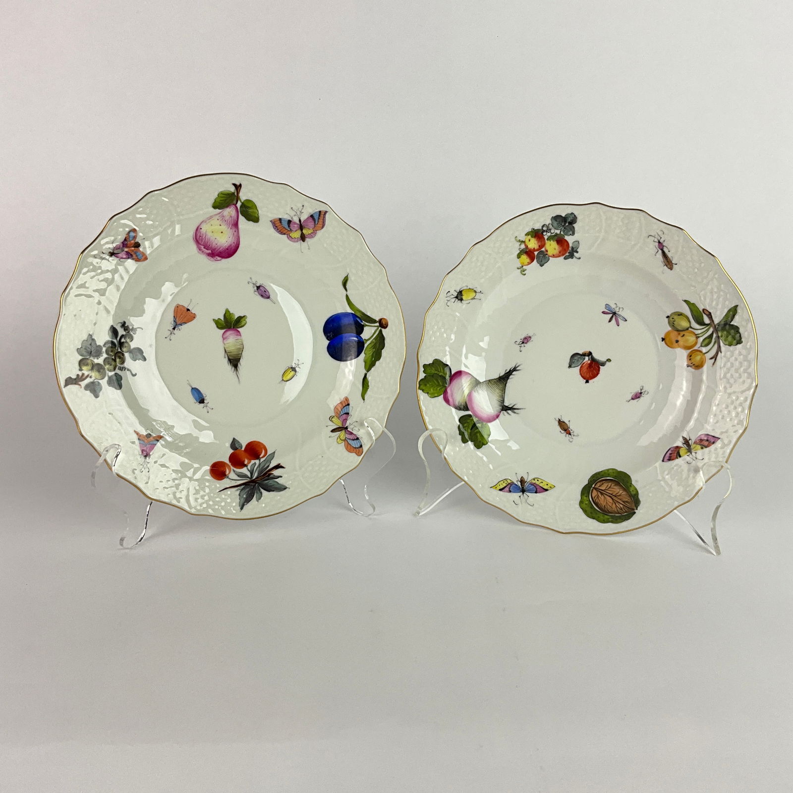 Two Herend Dessert Plates Market Garden Pattern (1 of 5)