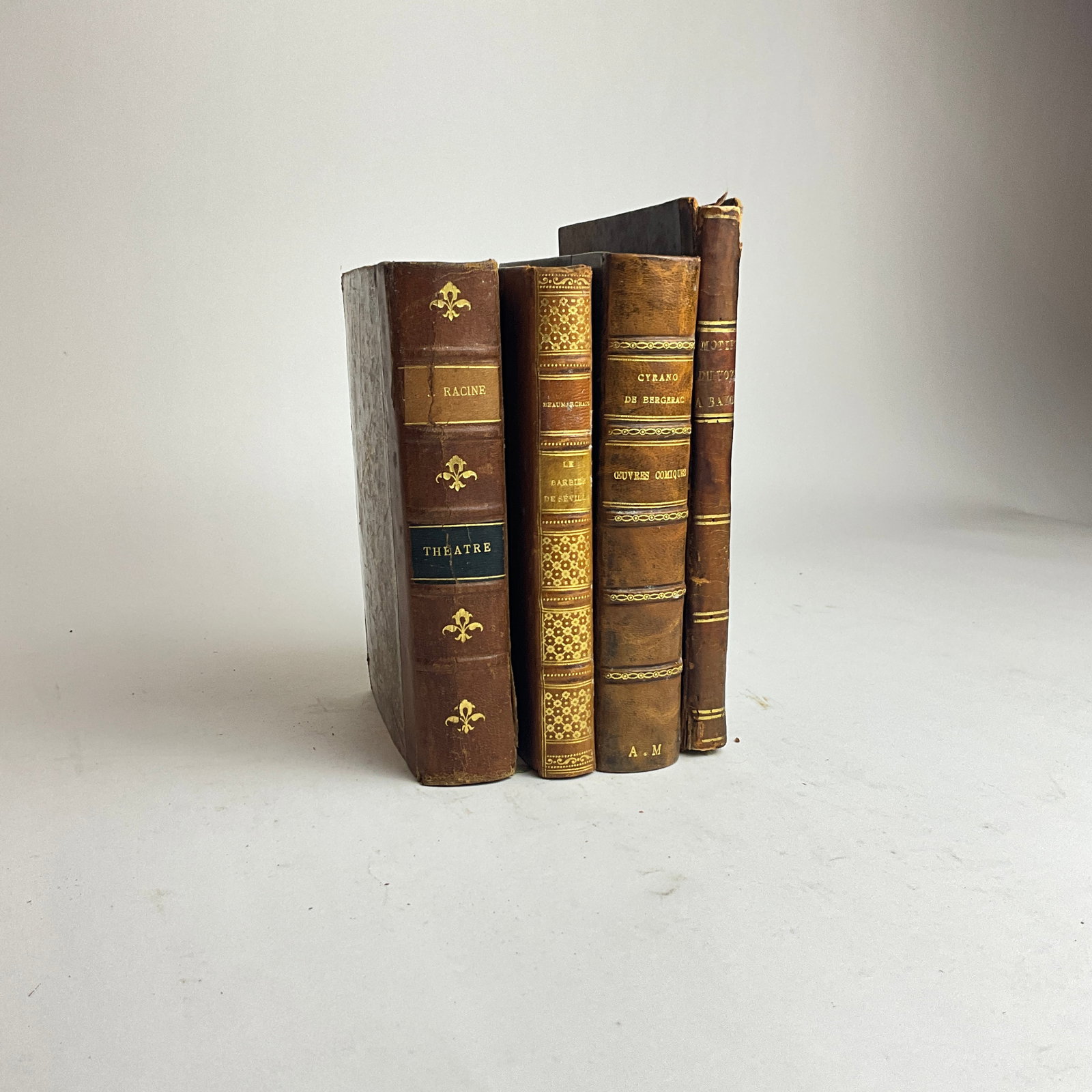 Antique French Poetry Books: Each are leather bound