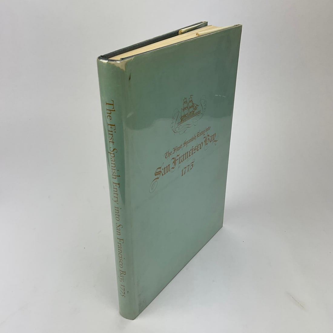 "The First Spanish Entry Into San Francisco Bay 1775" By John Galvin: Published by John Howell, California 1971. This reprint is limited to 5,000 copies designed and printed by Lawton & Alfred Kennedy. A watercolor drawing is on reverse of frontis. "The Bug San carlos ~