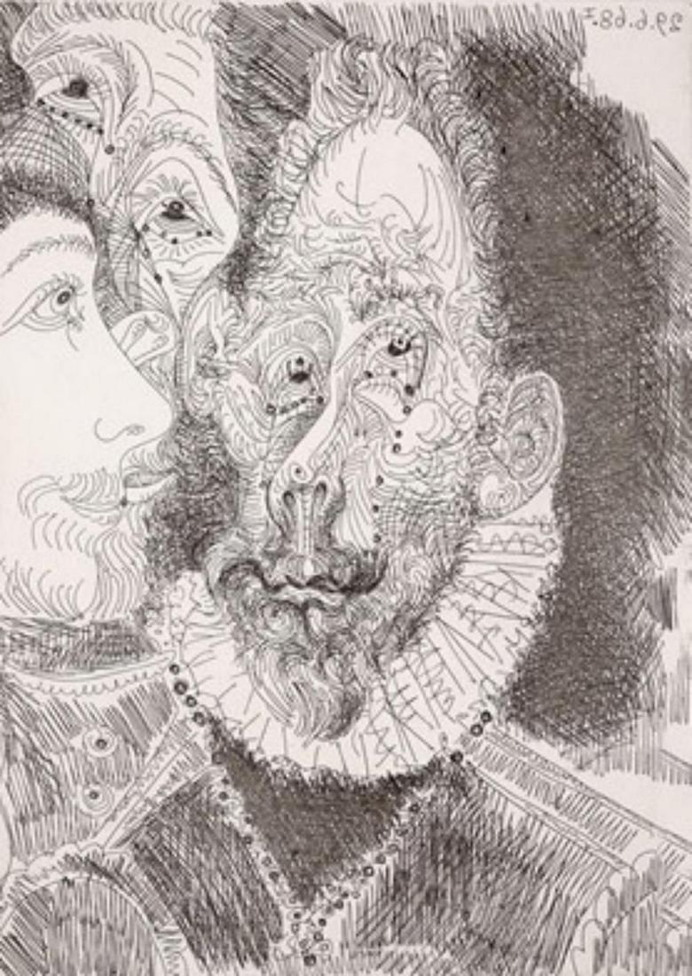 Pablo Picasso, 347 Series, Bloch: Artist: Pablo Picasso Title: 347 Series, Bloch Medium: Offset Lithograph Dated of plate: 1968 Date of print: 1970 Approx image size: 7 x 9 inches Publisher: Random House (NY) Paper: Heavyweight, matte