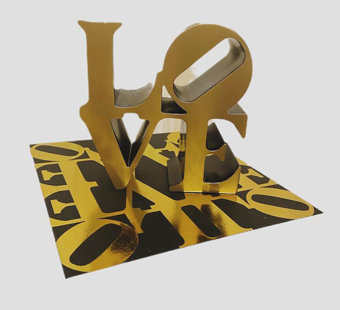 ROBERT INDIANA - Love (Gold & Black), LE include original COA (1 of 3)