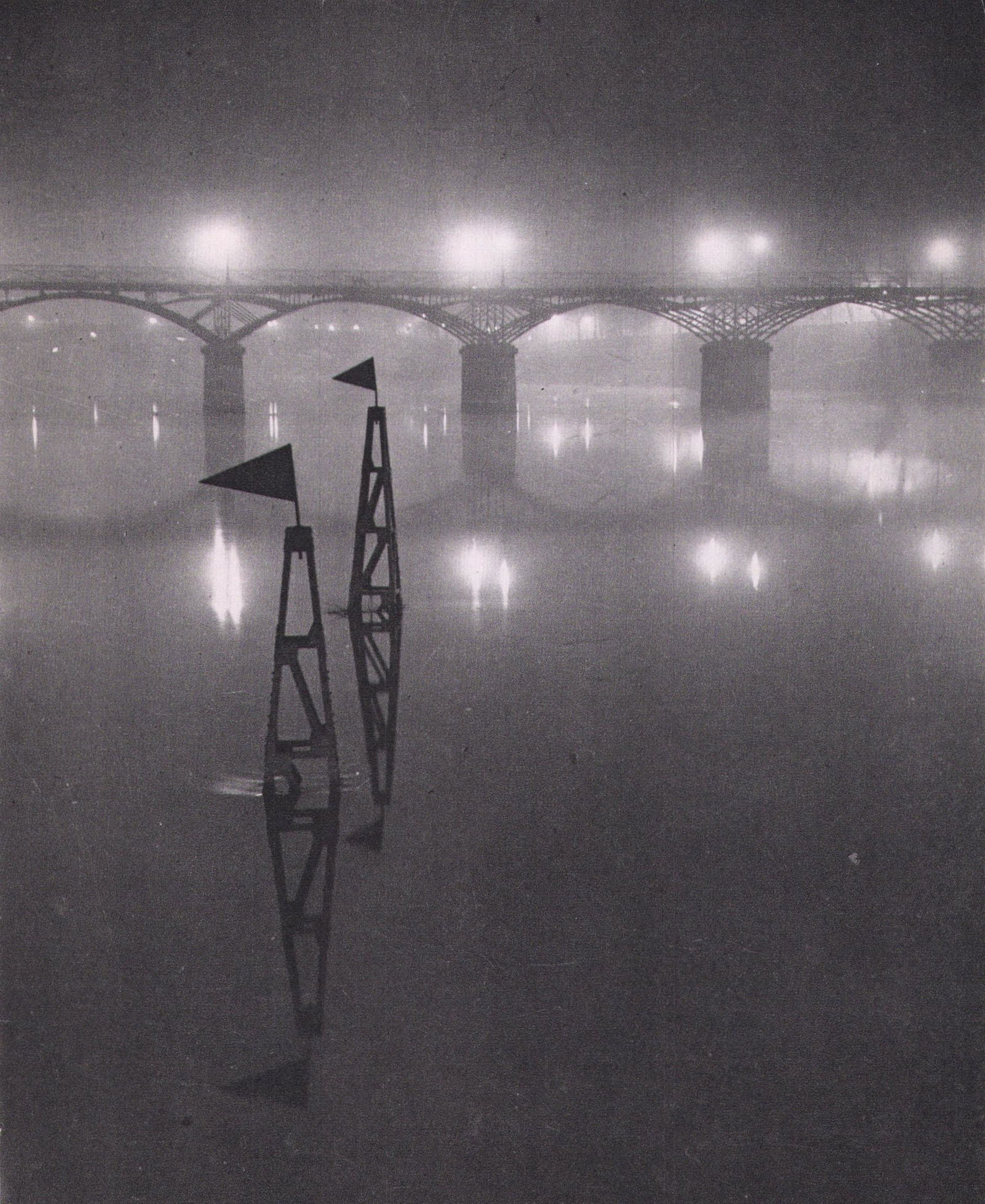 Brassai, Ponts Des Arts, 1934,: Photographer: Brassai (pseudonym of Gyula Halsz, 1899 - 1984) - historically important Hungarian photographer, sculptor and filmmaker who rose to fame in France. Title: Ponts Des Arts Date Of Negative