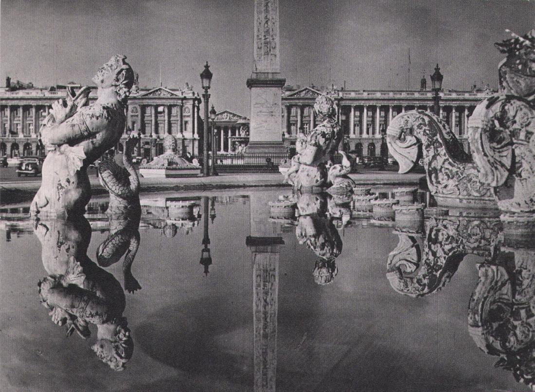 Brassai ,Place De La Concorde, 1945,: Photographer: Brassai (pseudonym of Gyula Halsz, 1899 - 1984) - historically important Hungarian photographer, sculptor and filmmaker who rose to fame in France. Title: Place De La Concorde, Date Of N
