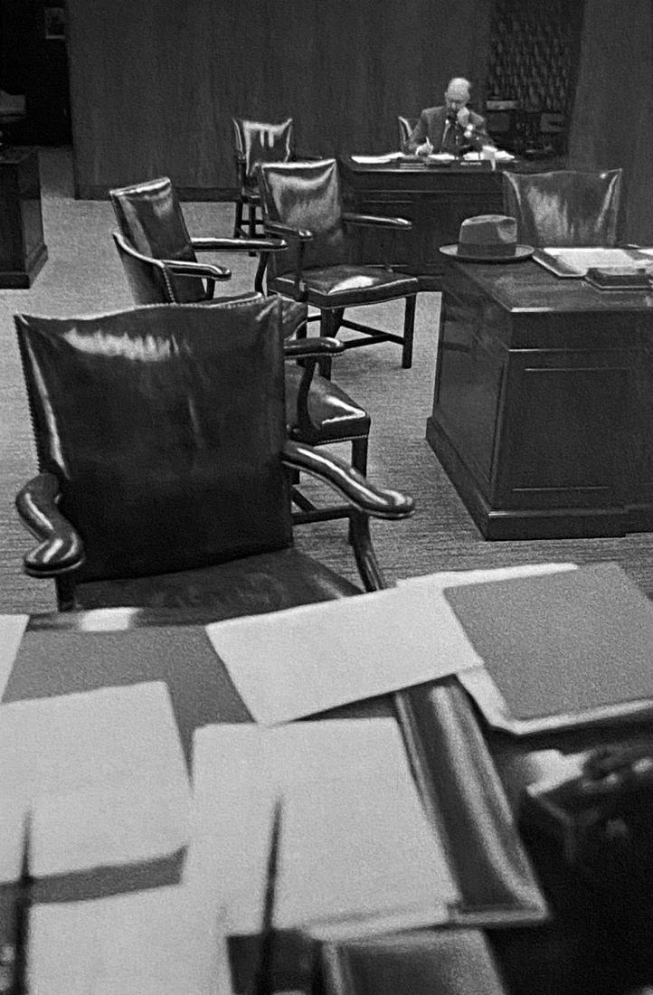 Robert Franks, Bank- Houston, Texas: Photographer: Robert Frank (1924-2019) was a Swiss photographer and documentary filmmaker, who became an American binational. His most notable work, the 1958 book titled The Americans, earned Frank co