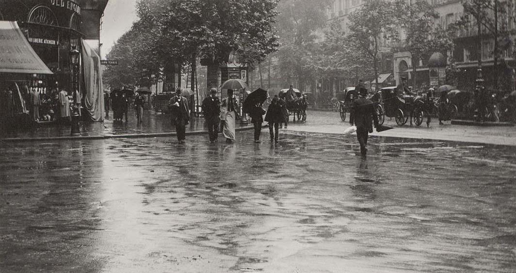 Alfred Stieglitz, Wet day on the Boulevard, Paris, 1894 -: Photographer: Alfred Stieglitz (American, 1879 - 1973) - Internationally renowned and historically significant. Title: Wet day on the Boulevard, Paris, Date Of Negative: 1894 Type Of Print: Authentic 