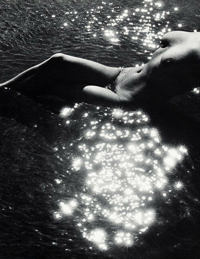 LUCIEN CLERGUE - Female Nude Beach Water Body,: Photographer: Lucien Clergue (France, 1934 - 2014) - renowned French photographer with a diverse body of work, he is perhaps best known for his dynamic female nude studies in and around water which of