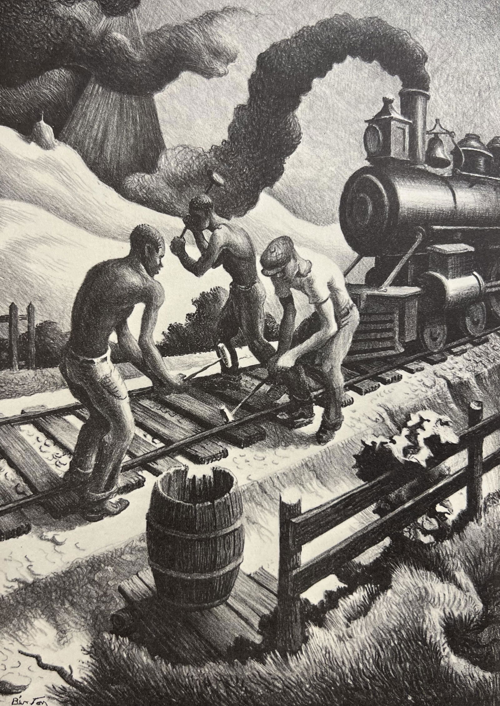 Thomas Hart Benton, Ten pound hammer, 1967: Artist: Thomas Hart Benton (1889-1975) was an American painter and muralist. Along with Grant Wood and John Steuart Curry, he was at the forefront of the Regionalist art movement. The fluid, sculpted