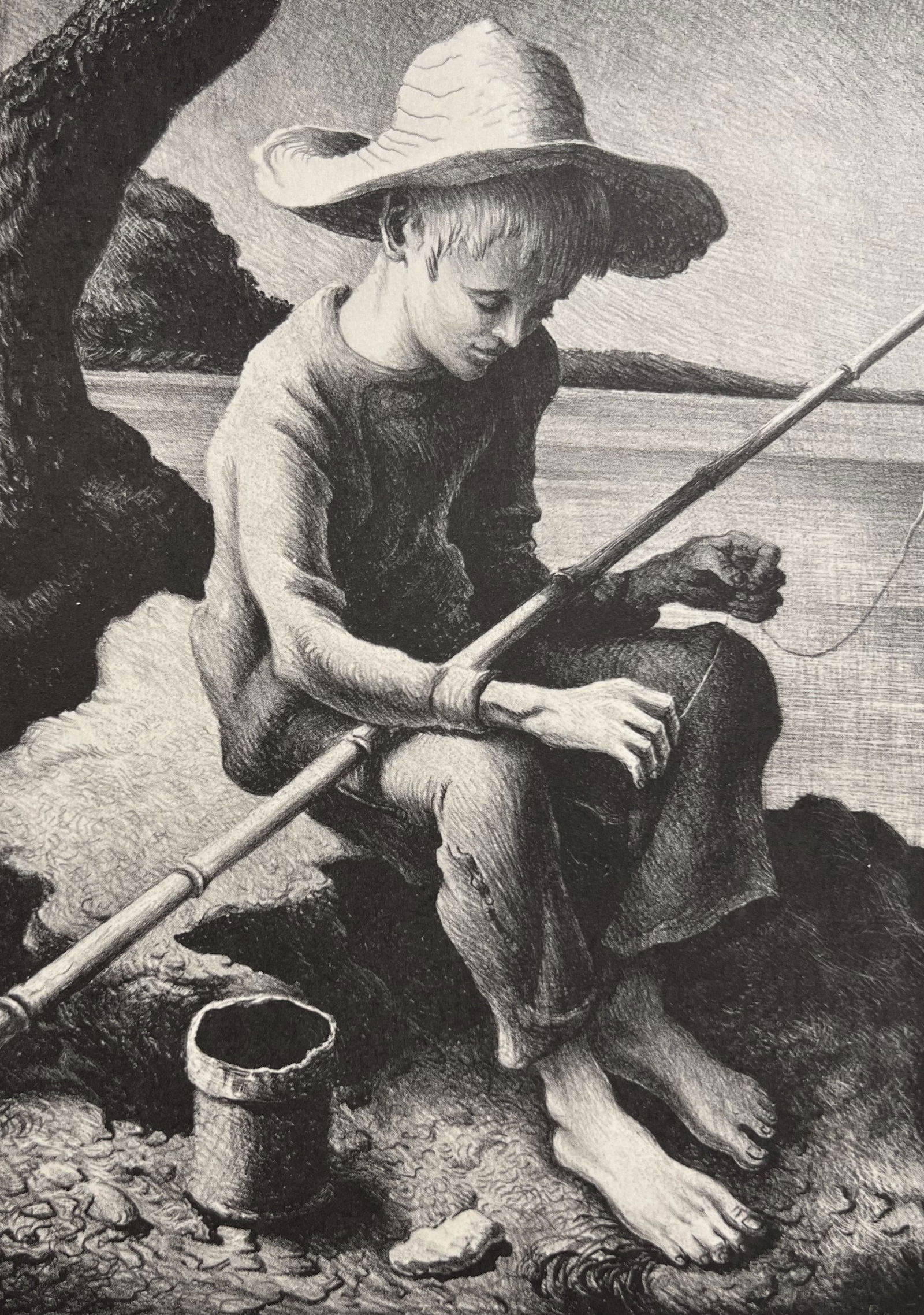 Thomas Hart Benton, The Little Fisherman, 1967: Artist: Thomas Hart Benton (1889-1975) was an American painter and muralist. Along with Grant Wood and John Steuart Curry, he was at the forefront of the Regionalist art movement. The fluid, sculpted